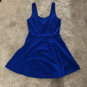 H$&M divided blue ribbed a-line dress